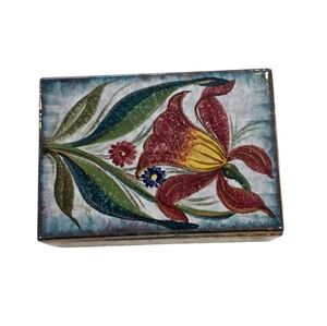 Vintage Italian Ceramic Box by Raymor | Dresser Box | Trinket Box | Flower